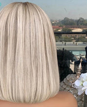 Load image into Gallery viewer, Ashy Grey Blonde Human Hair Lace Front Wig .

