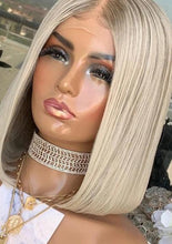 Load image into Gallery viewer, Ashy Grey Blonde Human Hair Lace Front Wig .
