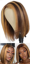 Load image into Gallery viewer, Highlight Bob Wig Ombre Lace Frontal Wig.
