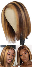 Load image into Gallery viewer, Highlight Bob Wig Ombre Lace Frontal Wig.

