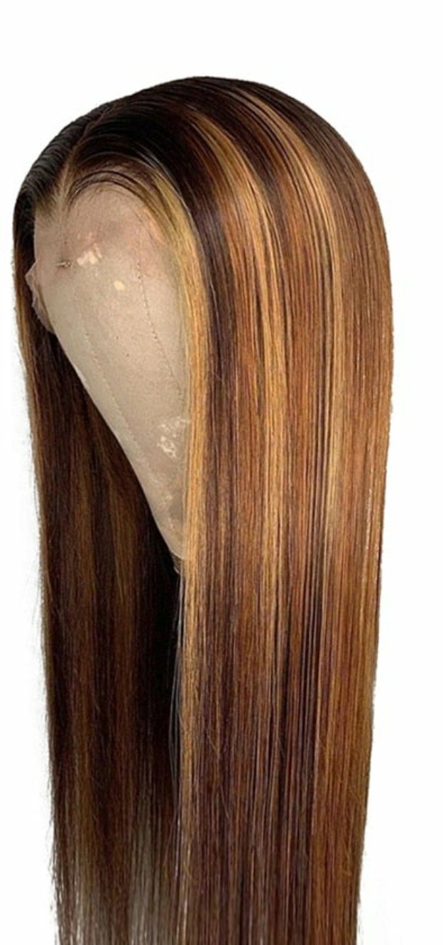 13x4 Straight Highlight Lace Front Human Hair Wig.